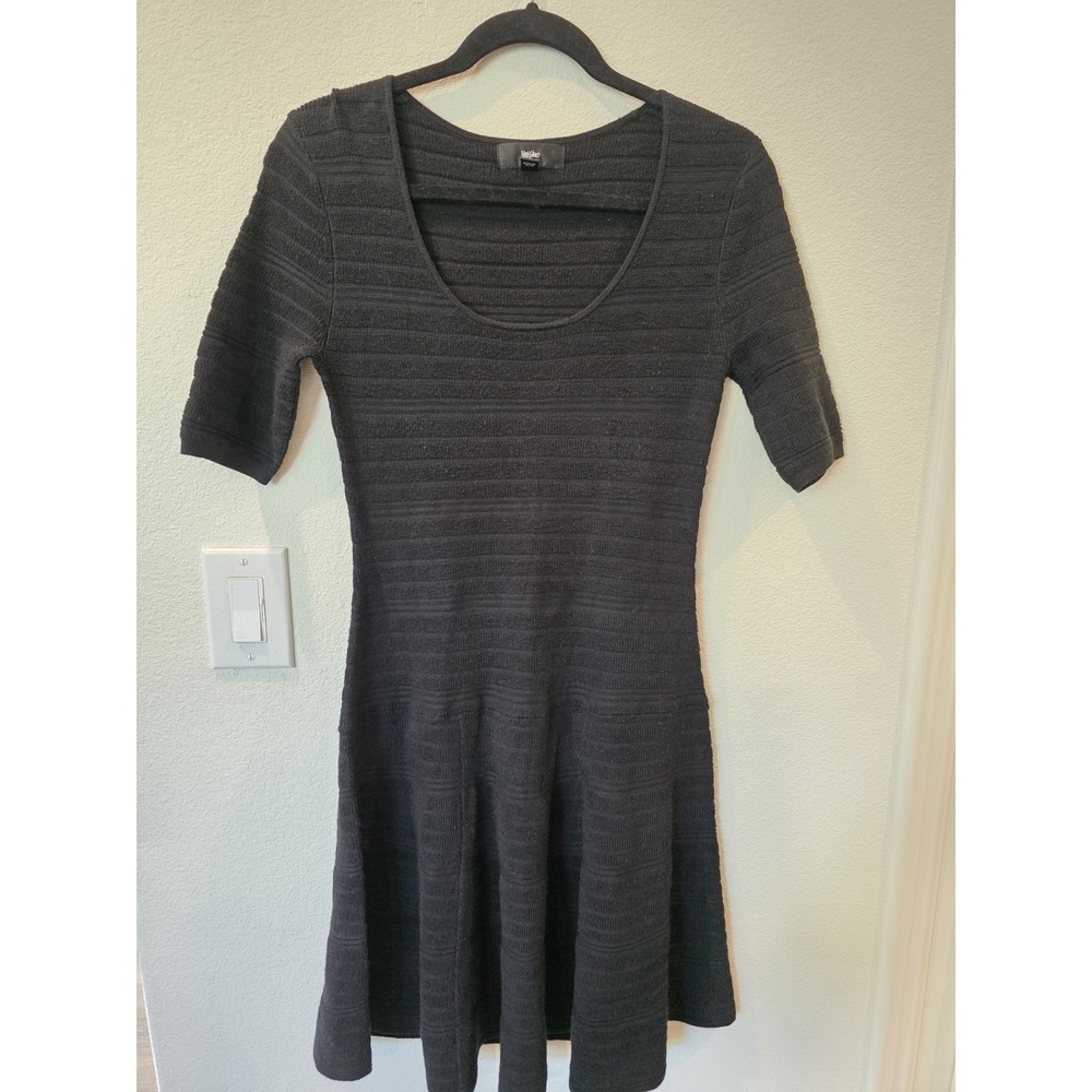 Y2K Mossimo Lil Knit Black Dress SzM Drop Waist Indie Skater Style Dark Coquette
